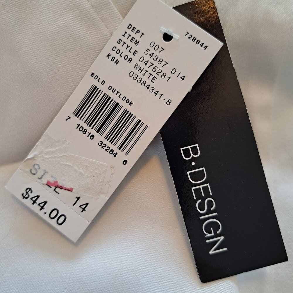 NEW B. Design White Dressy Capris Size 14 - Picture 6 of 8